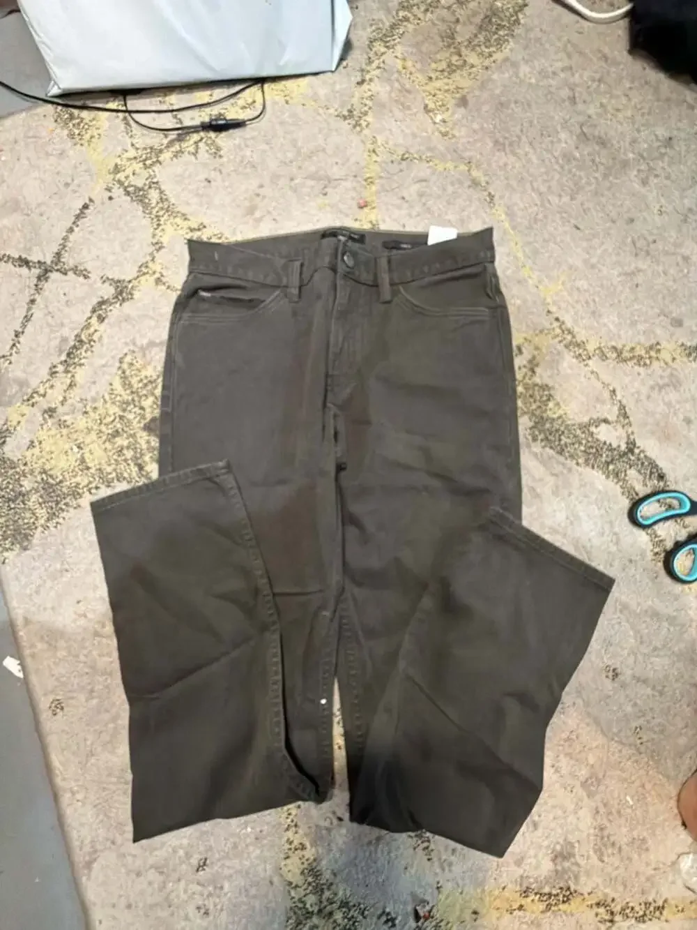 Banana Republic Traveler Slim Fit Five-Pocket Pants in Olive